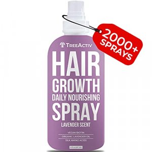 TreeActiv Hair Growth Daily Nourishing Spray | Vegan Keratin + Biotin Volumizer, Thickening, & Lengthening Hair Mist | Lavender Scent | 2000+ Sprays