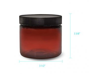 ljdeals 16 oz Amber Plastic Jars with Lids, Refillable Empty Round