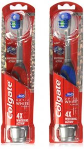 Colgate 360 Optic White Battery-Powered Toothbrush, Soft 1 ea (Pack of 2)