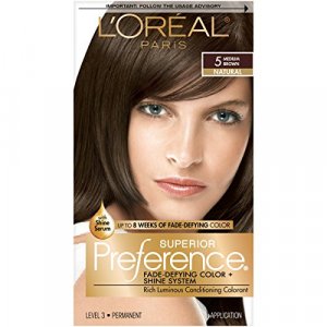 L'Oreal Paris Superior Preference Fade-Defying + Shine Permanent Hair Color, 5 Medium Brown, Pack of 1, Hair Dye