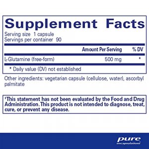 Pure Encapsulations L-Glutamine 500 mg Supplement for Immune Digestive Support,Gut Health & Lining Repair,Metabolism Boost,Muscle Support 90 Capsules