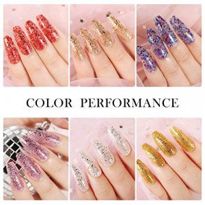Vishine Gel Nail Polish Set 6 Colors - Stunning Glitter Collection Nail Art Gift Box, Soak Off UV LED Gel Polish Starter Kit