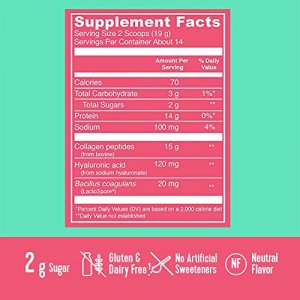 Vital Proteins Beauty Collagen Peptides Powder Supplement Women, 120mg of Hyaluronic Acid, 15g of Collagen Per Serving, Watermelon Mint, 9oz Canister