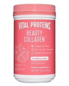 Vital Proteins Beauty Collagen Peptides Powder Supplement for Women, 120mg of Hyaluronic Acid - 15g of Collagen Per Serving - 9.6oz Canister