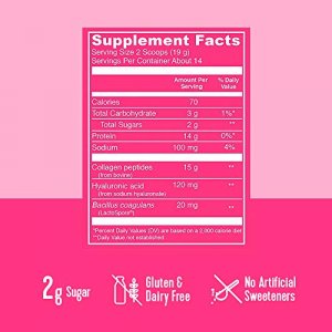 Vital Proteins Beauty Collagen Peptides Powder Supplement for Women, 120mg of Hyaluronic Acid, 15g of Collagen Per Serving, 9.6oz Canister