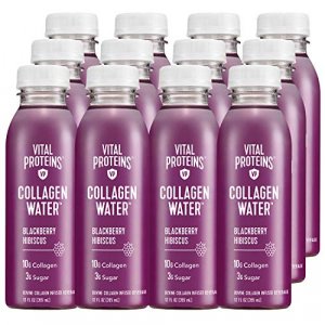 Vital Proteins Collagen Water , 10g of Collagen per Bottle, Made with Real Fruit Juice, Dairy & Gluten Free - BlackBerry Hibiscus, 12 Pack