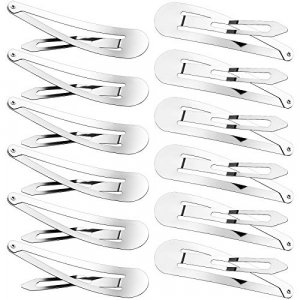 80Pcs Snap Hair Clips 2 Inch Metal Barrettes No Slip Cute Solid