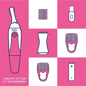 Hair Removal Electric Trimmer Veet Expert Sensitive Precision Beauty Styler for Underarms, Eyebrows and Bikini Hair Removal with 8 Accessories an