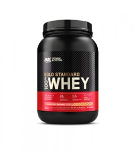 Optimum Nutrition Gold Standard 100% Whey Protein Powder, Strawberry Banana, 2 Pound