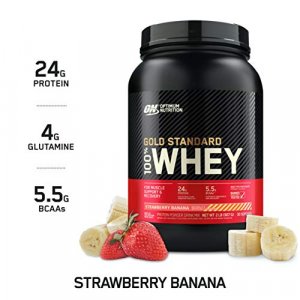 Optimum Nutrition Gold Standard 100% Whey Protein Powder, Strawberry Banana, 2 Pound