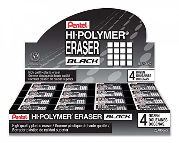 Pentel Hi-Polymer Jumbo Plastic Rubbers Erasers - White - Pack of 4