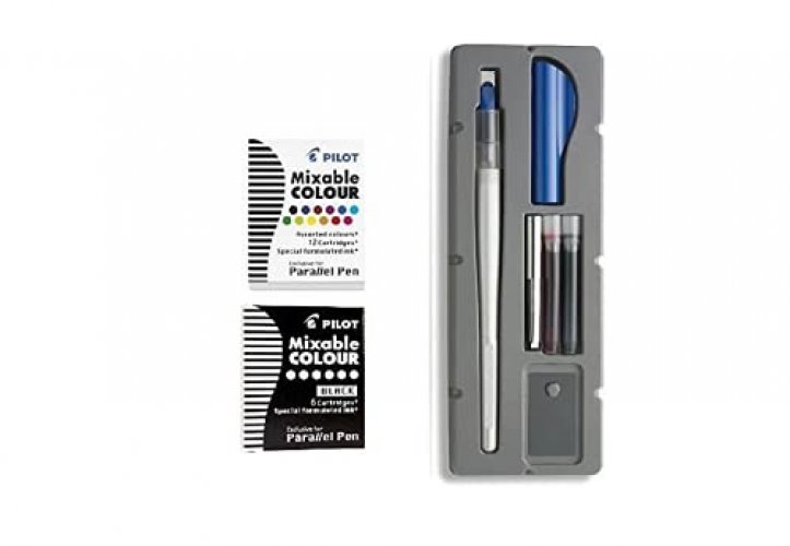 Pilot Parallel Pen 2-Colour Calligraphy Pen Set, with Red and Blue Ink  Cartridges, 6.0mm Nib (90053), 6.0mm Nib