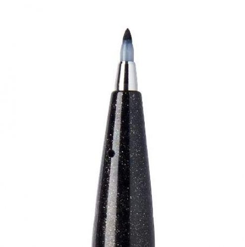  Pentel Arts Sign Pen Touch, Fude Brush Tip, Black Ink , Box of  12 (SES15-NA) : Office Products