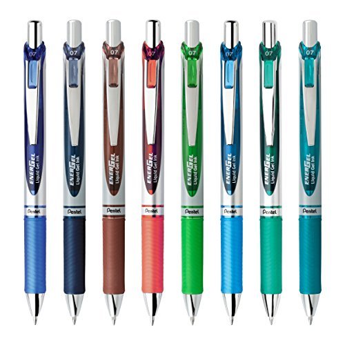 Pentel EnerGel RTX Retractable Liquid Gel Pen, (0.7mm) Metal Tip, Medium  Line, Blue 2-Pk 