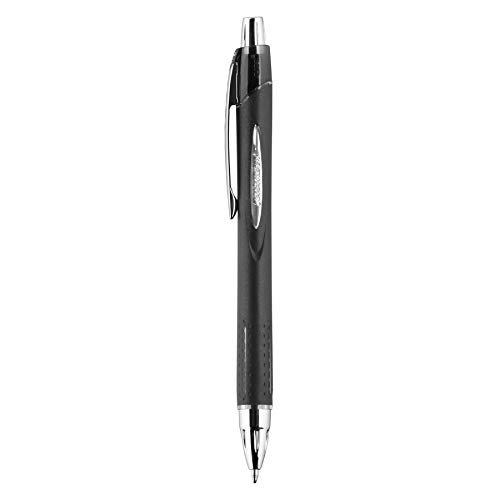 Uni-Ball Jetstream Elements Retractable Ballpoint Pens, Medium Point, 1.0 mm, Black Barrel, Black Ink, Pack of 5 Pens