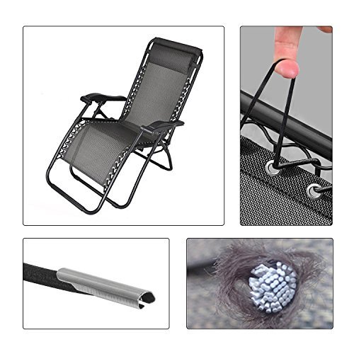Chair Replacement Fabric Black Grey Chair Accessories Bungee Elastic Patio Recliner Chair Anti Gravity Lounge Chair Cloth with Ropes