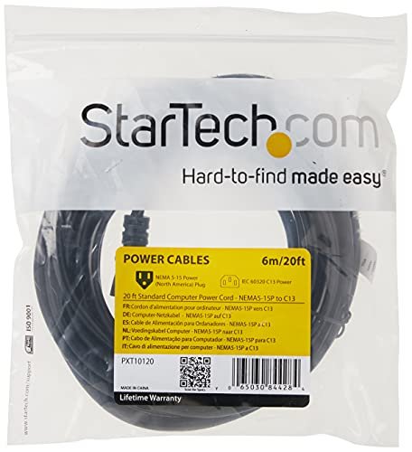 StarTech Cable Alimentación para PC C13 a NEMA5-15P