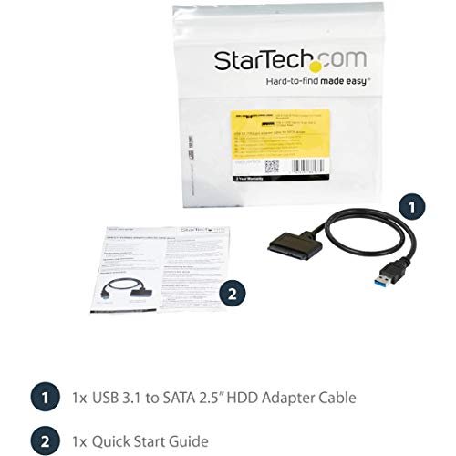 StarTech.com USB 3.0 to 2.5 SATA III Hard Drive Adapter Cable w/ UASP -  SATA to USB 3.0 Converter for SSD / HDD