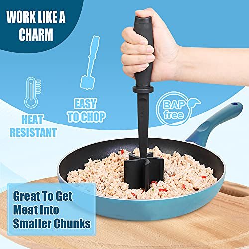 Meat Chopper, Multifunctional Heat Resistant Meat Chopper Tool, Non Stick Blends and Mashes Nylon Ground Meat Chopper Utensil, Hamburger Chopper 