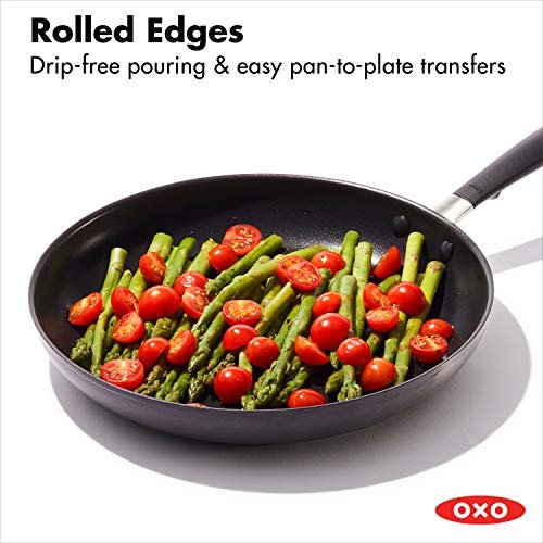  OXO Aluminum 8-inch Nonstick Frying Pan & OXO Hard-Anodized 12-inch  Nonstick Frying Pan Skillet, Black: Home & Kitchen