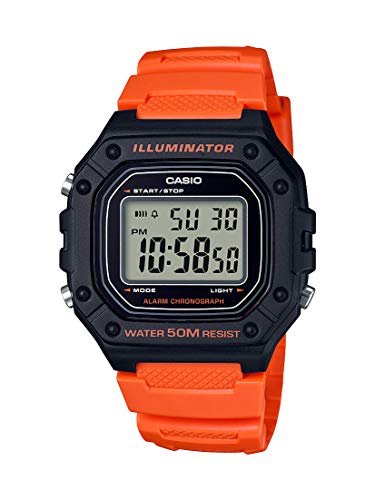 Casio watch orange and hot sale black