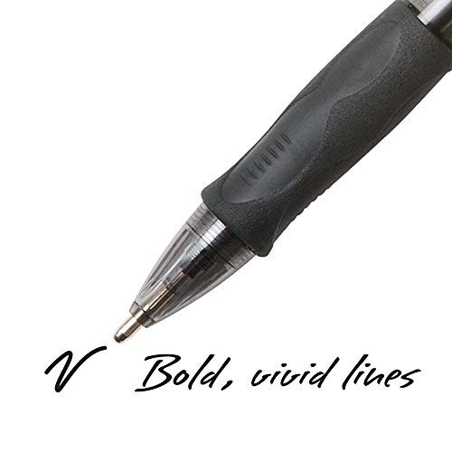 BIC Glide Bold Black Ballpoint Pens, Bold Point (1.6mm), 12-Count Pack,  Retractable Ballpoint Pens With Comfortable Full Grip