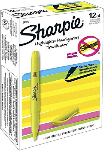 Sharpie Pocket Style Highlighters, Chisel Tip, Fluorescent Yellow, Box Of  12 - Imported Products from USA - iBhejo