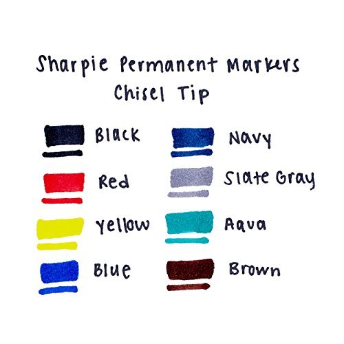 Sharpie Permanent Markers, Broad, Chisel Tip, 8-Pack, Assorted