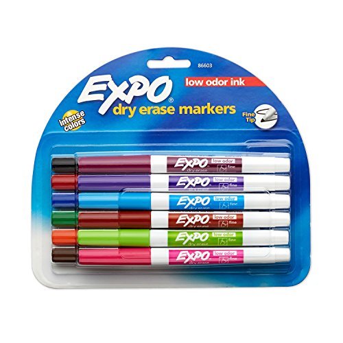 EXPO 86661 Low-Odor Dry Erase Markers, Fine Point