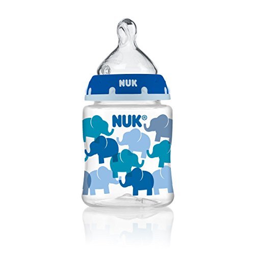 2 NUK Hearts and Elephants Baby Girl Feed Bottle with Fit Nipple Anti-Colic 