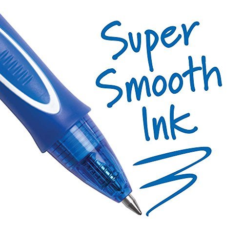 Bic Gel-Ocity Quick Dry Blue Gel Pens, Medium Point (0.7Mm), 12