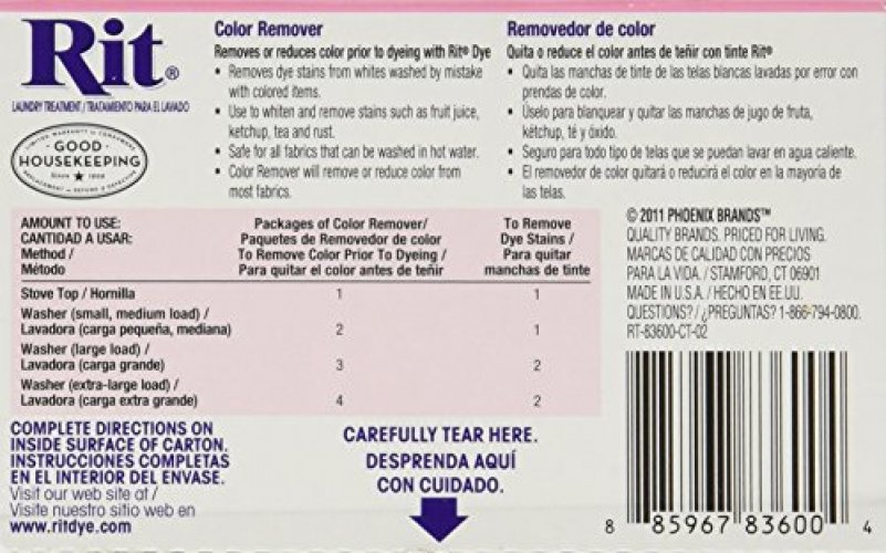 Rit Dye Laundry Treatment Color Remover Powder, 2 Oz, 3-Pack - Imported  Products from USA - iBhejo