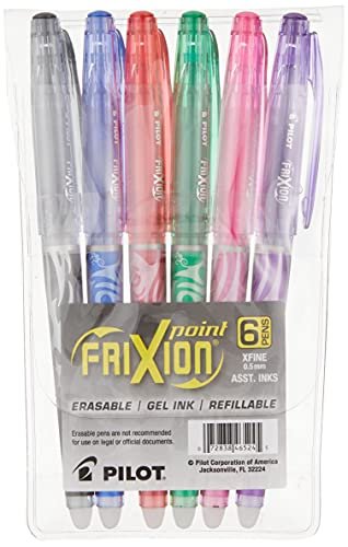 FriXion ColorSticks Erasable Gel Ink Pen, Assorted Ink, Fine, 5/PK by Pilot