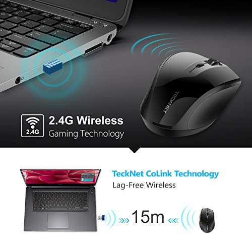 Wireless Mouse TeckNet Ergonomic 2.4G Wireless Optical Mobile