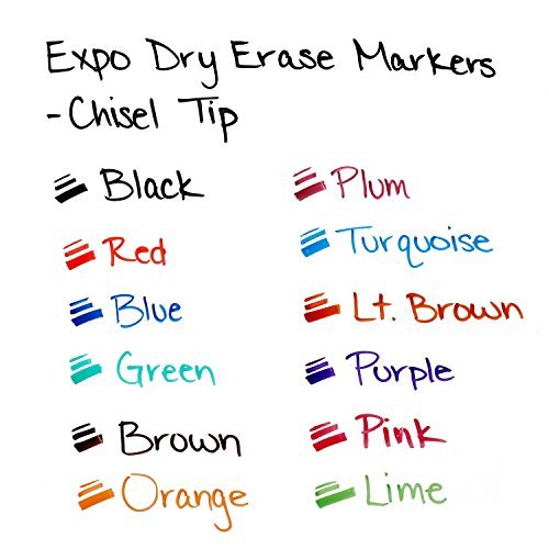 EXPO Low Odor Dry Erase Markers, Chisel Tip