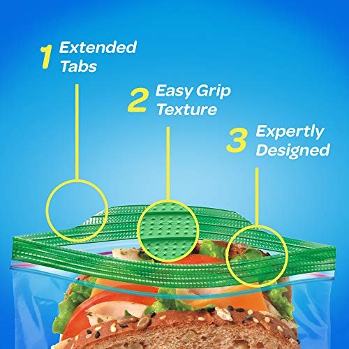 Ziploc Sandwich and Snack Bags, Storage Bags for On the Go Freshness, Grip  'n Seal Technology for Easier Grip, Open, and Close, 280 Count