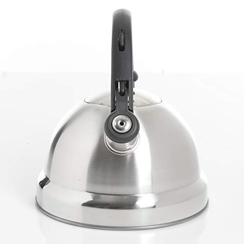 Mr. Coffee Carterton Stainless Steel Whistling Tea Kettle, 1.5 qt, Silver