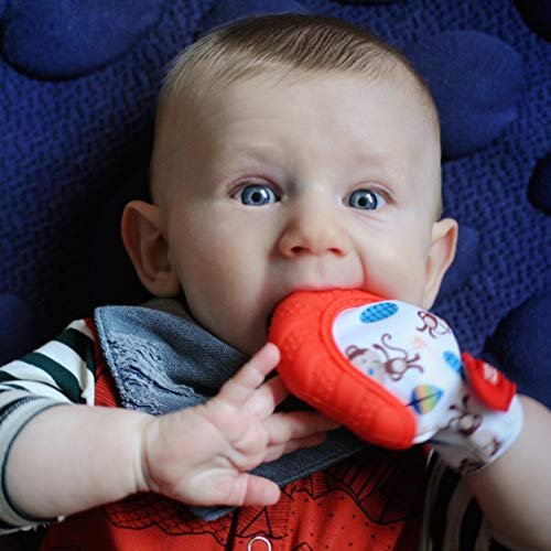 Nuby teething mitten with hygienic sales travel bag