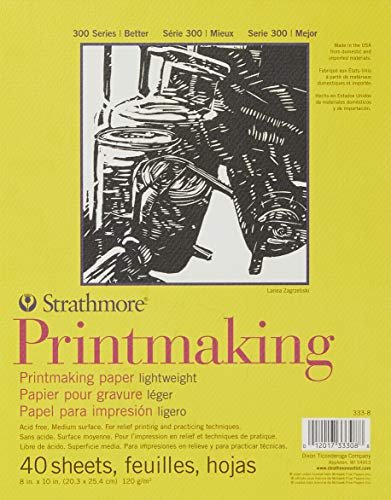 Strathmore 300 Series Printmaking Paper Pad, Glue Bound, 8x10 inches, 40  Sheets (120g) - Artist Paper for Adults and Students - Block Printing
