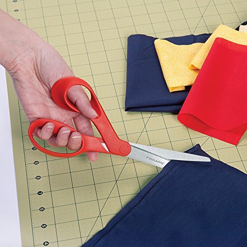 Fiskars All-Purpose Left-Handed Scissors - Ergonomically Contoured - 8  Stainless Steel - Paper and Fabric Scissors for Office, Arts, and Crafts -  Red