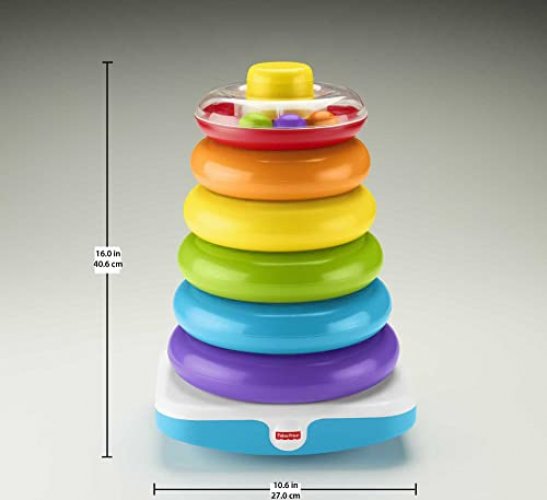 Fisher-Price Giant Rock-a-Stack, 14-inch Tall Stacking Toy with 6