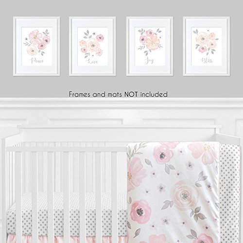 Sweet jojo designs pink and grey watercolor clearance floral