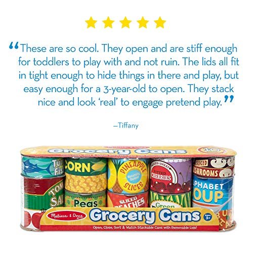 Melissa & doug let's store play house grocery cans