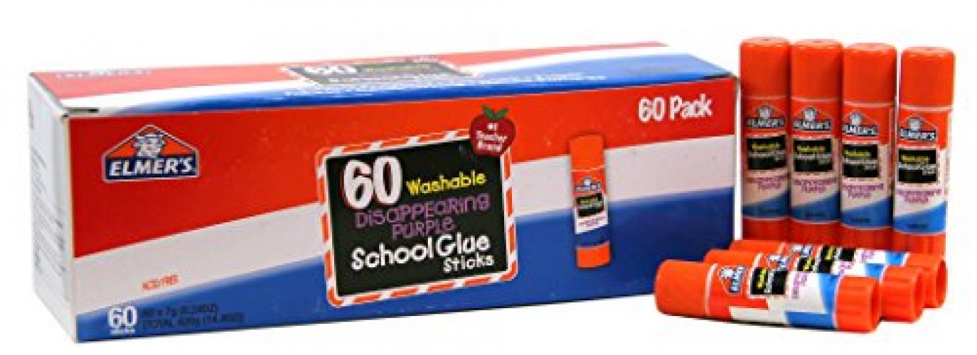 Elmer's Disappearing Purple School Glue Sticks, Washable, 7 Grams