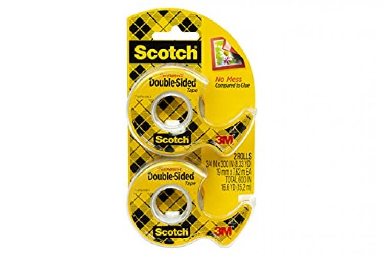 Scotch® Double Sided Tape 665-2P12-36, 1/2-inch x 1296 Inches, 2-Pack