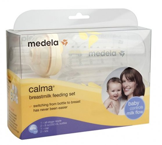 Medela Calma 8 oz. Bottle, 2-Pack with Lids 