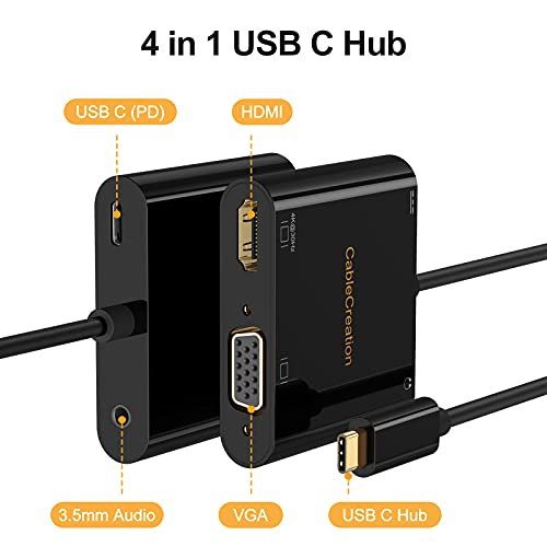 BENFEI USB C HUB 4in1, USB Type-C to HDMI VGA Adapter Review 