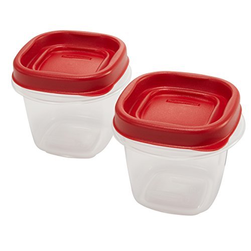 Rubbermaid 1776477 1/2 Cup Square Food Storage Containers 2 Count