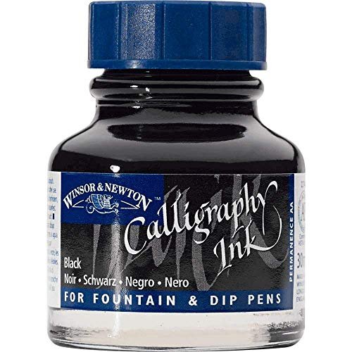 Winsor & Newton Calligraphy Ink, 30ml (1-oz) Bottle, Black