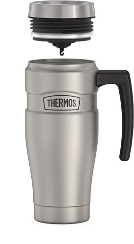  THERMOS Stainless King Vacuum-Insulated Travel Mug, 16 Ounce,  Matte Steel : Home & Kitchen